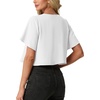 image:imageGRECERELLE Womens Summer Lightweight Cropped Cardigan Shrug  Short Sleeve Casual Bolero Shrugs Open Front Cover Ups for Dresses V Neck Trendy Layering TopsWhite