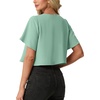 image:imageGRECERELLE Womens Summer Lightweight Cropped Cardigan Shrug  Short Sleeve Casual Bolero Shrugs Open Front Cover Ups for Dresses V Neck Trendy Layering TopsMint Green