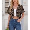 image:imageGRECERELLE Womens Summer Lightweight Cropped Cardigan Shrug  Short Sleeve Casual Bolero Shrugs Open Front Cover Ups for Dresses V Neck Trendy Layering TopsLd Dark Khaki