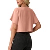 image:imageGRECERELLE Womens Summer Lightweight Cropped Cardigan Shrug  Short Sleeve Casual Bolero Shrugs Open Front Cover Ups for Dresses V Neck Trendy Layering TopsPink