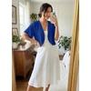 image:imageGRECERELLE Womens Summer Lightweight Cropped Cardigan Shrug  Short Sleeve Casual Bolero Shrugs Open Front Cover Ups for Dresses V Neck Trendy Layering TopsRoyal Blue