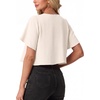 image:imageGRECERELLE Womens Summer Lightweight Cropped Cardigan Shrug  Short Sleeve Casual Bolero Shrugs Open Front Cover Ups for Dresses V Neck Trendy Layering TopsIvory White