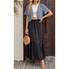 image:imageGRECERELLE Womens Summer Lightweight Cropped Cardigan Shrug  Short Sleeve Casual Bolero Shrugs Open Front Cover Ups for Dresses V Neck Trendy Layering TopsHaze Blue