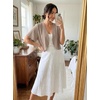 image:imageGRECERELLE Womens Summer Lightweight Cropped Cardigan Shrug  Short Sleeve Casual Bolero Shrugs Open Front Cover Ups for Dresses V Neck Trendy Layering TopsLight Khaki