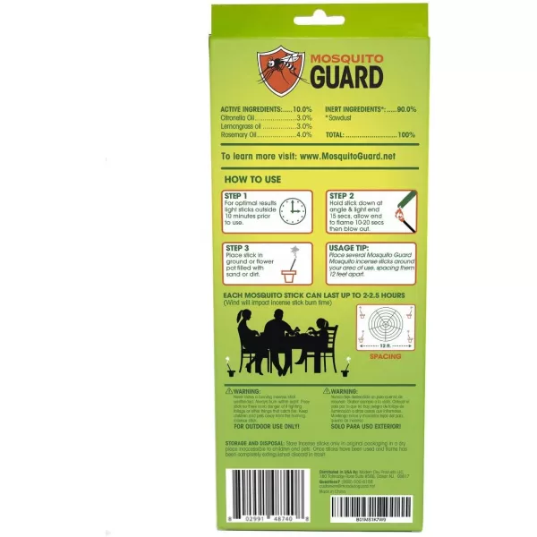 Mosquito Guard 12 Mosquito Repellent Sticks, 2.5 Hrs Protection 1ft Citronella Incense Sticks Outdoor, Plant-Based Mosquito Repellent Incense Sticks, Mosquito Repellent Outdoor Patio, Bug repellent