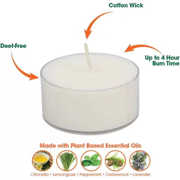 Mosquito Guard 16 Tealight Citronella Candles Outdoor Mosquito Repellent Indoors - DEET Free Mosquito Candles for Outside - Natural Mosquito Repellent Outdoor Patio Candle - Yard Bug Repellent Candle