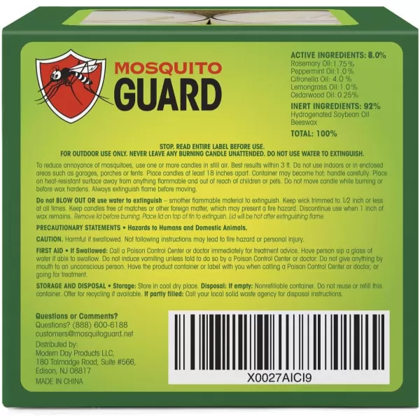 Mosquito Guard 16 Tealight Citronella Candles Outdoor Mosquito Repellent Indoors - DEET Free Mosquito Candles for Outside - Natural Mosquito Repellent Outdoor Patio Candle - Yard Bug Repellent Candle