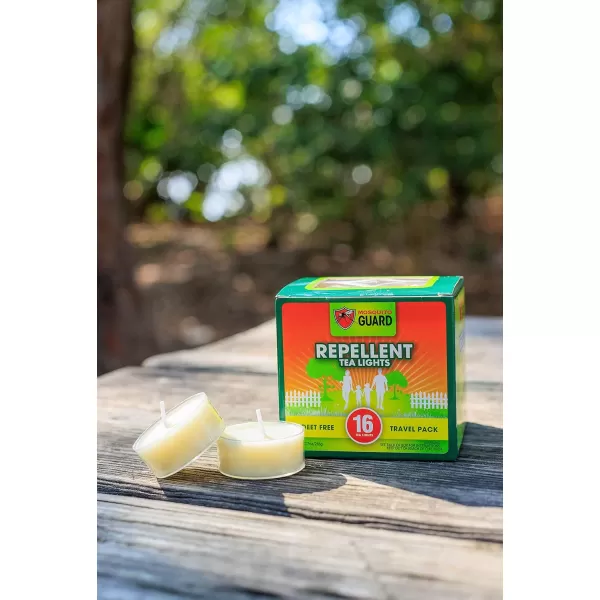 Mosquito Guard 16 Tealight Citronella Candles Outdoor Mosquito Repellent Indoors - DEET Free Mosquito Candles for Outside - Natural Mosquito Repellent Outdoor Patio Candle - Yard Bug Repellent Candle