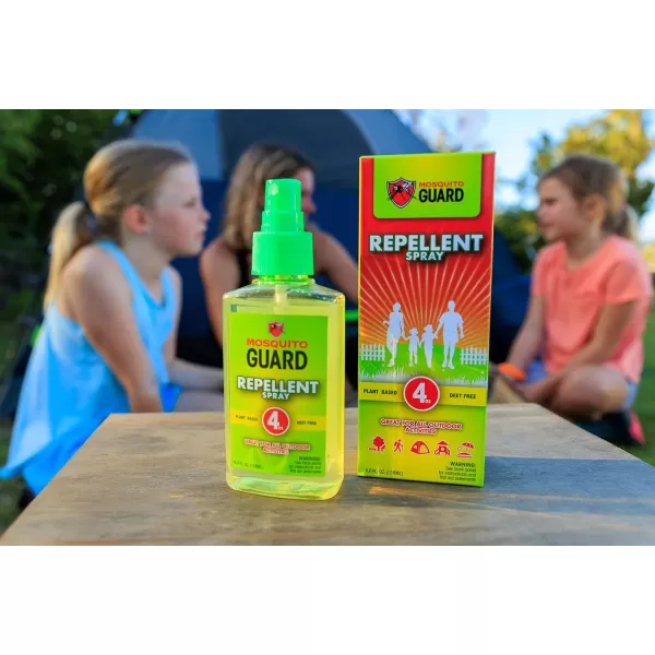 Mosquito Guard 4 oz fl Organic Mosquito Repellent Spray for Body - DEET Free Natural Bug Spray Travel Size - Mosquito Repellent Indoor - Insect Repellent Spray - Travel Bug Spray for People Outdoor