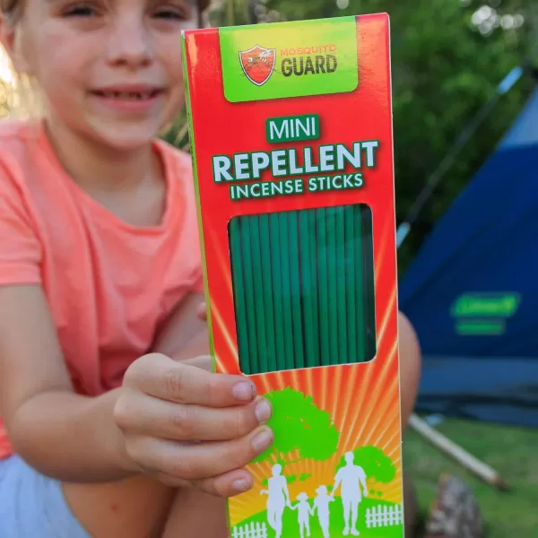 Mosquito Guard 40pc Plant-Based Mosquito Repellent Outdoor Patio Sticks, 30Hrs Total Protection - Deet Free Mosquito Repellent Incense Sticks, Citronella Incense Sticks - Camping Bug Repellent Outdoor