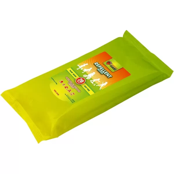Mosquito Guard Mosquito Repellent Wipes Travel - DEET Free 20 Bug Wipes Repellent Individually Wrapped - Travel Size Mosquito Repellent For Patio - Camping Bug Repellent Wipes - Insect Repellent Wipes