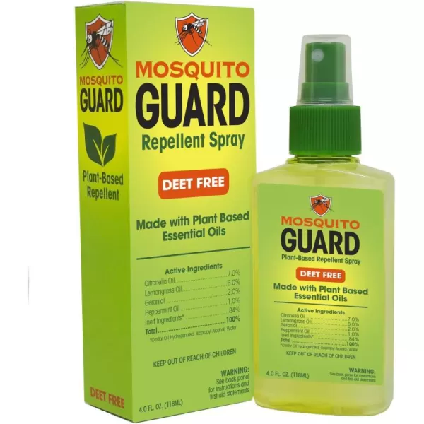 Mosquito Guard 4 oz fl Organic Mosquito Repellent Spray for Body - DEET Free Natural Bug Spray Travel Size - Mosquito Repellent Indoor - Insect Repellent Spray - Travel Bug Spray for People Outdoor