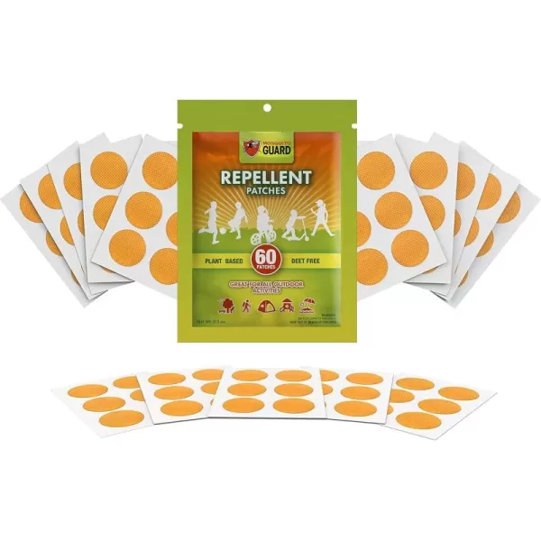 Mosquito Guard 60 Pack Mosquito Repellent Stickers for Kids - DEET Free Mosquito Repellent Outdoor Patio - Plant Based Mosquito Patches for Kids