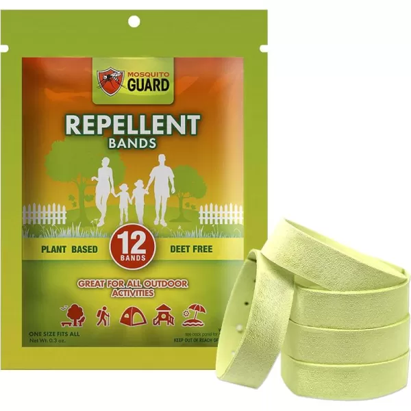 Mosquito Guard Repellent Bands / Bracelets  Made with Natural Plant Based Ingredients - Citronella, Lemongrass Oil. DEET Free
