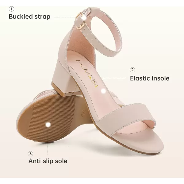 Girls High Heels Sandal for Girls Open Toe Ankle Buckle Strap Dress Shoes for Little Big Kids in Wedding Party Block Chunky Pump SandalsHonorable Nubuck Nude