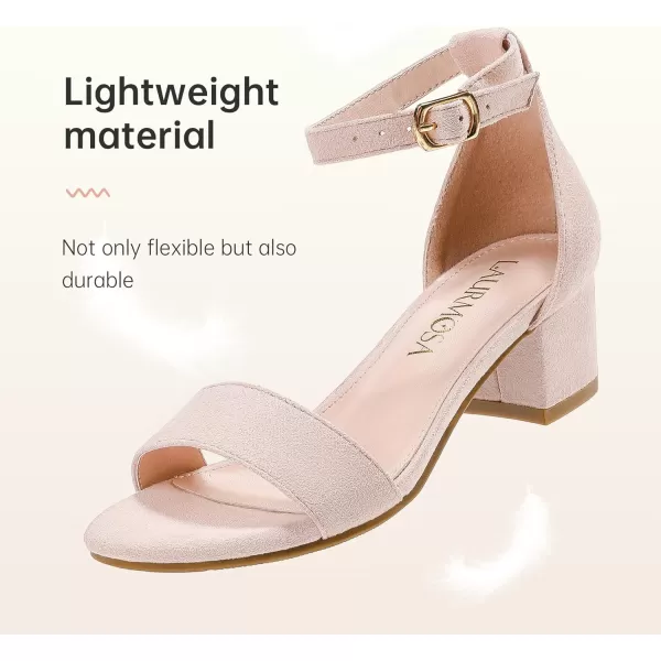 Girls High Heels Sandal for Girls Open Toe Ankle Buckle Strap Dress Shoes for Little Big Kids in Wedding Party Block Chunky Pump SandalsHonorable Suede Pink