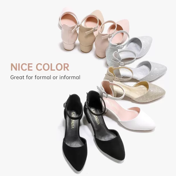 Girls Sandals Closed Toe High Heels Formal Dress Shoes Ankle Strap Pointed Toe Heeled for Little Big Kids in Wedding Party Comfortable Thick Heels Block Chunky Pump ShoesClassic Nubuck Black