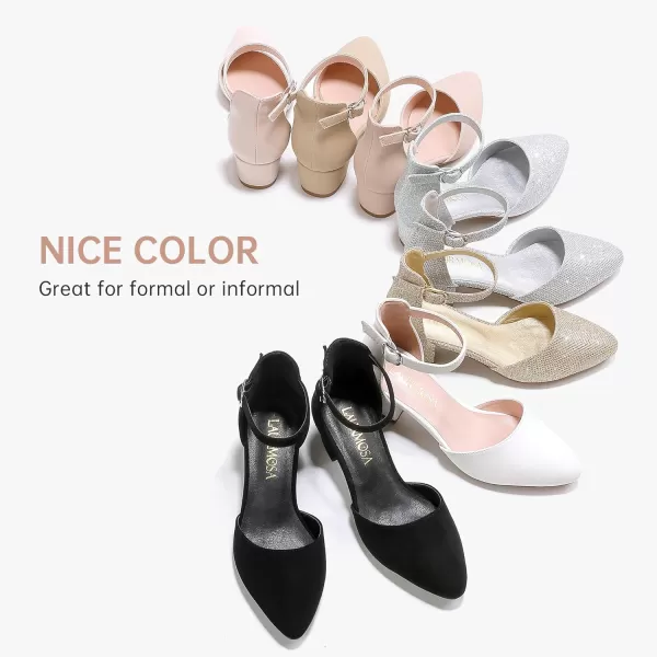 Girls Sandals Closed Toe High Heels Formal Dress Shoes Ankle Strap Pointed Toe Heeled for Little Big Kids in Wedding Party Comfortable Thick Heels Block Chunky Pump ShoesClassic Shimmer Silver