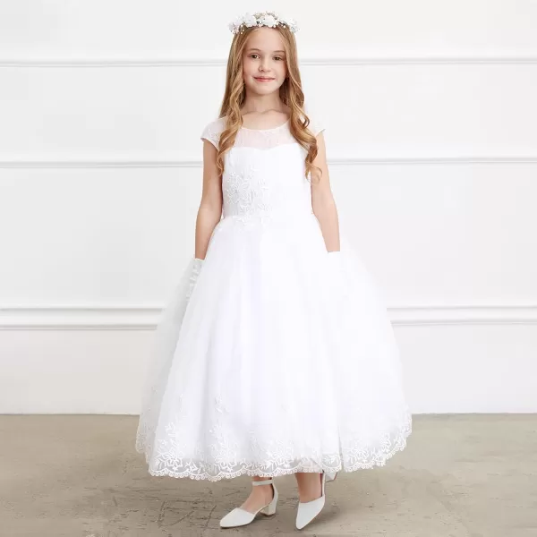 Girls Sandals Closed Toe High Heels Formal Dress Shoes Ankle Strap Pointed Toe Heeled for Little Big Kids in Wedding Party Comfortable Thick Heels Block Chunky Pump ShoesClassic Pu White