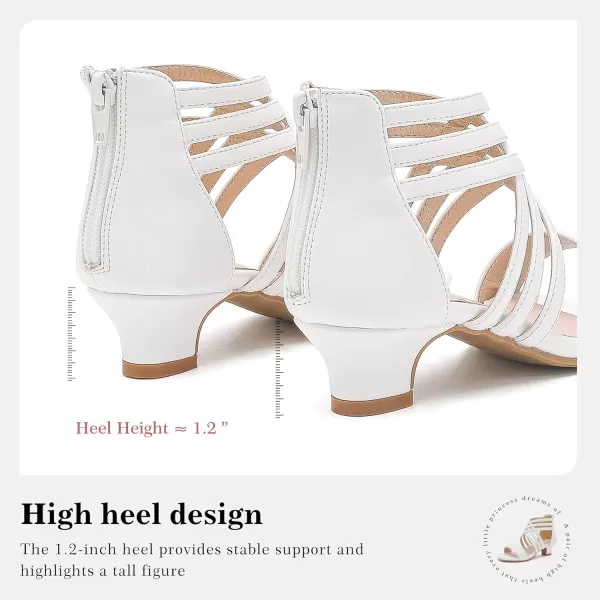Girls Sandals High Heels Dress Shoes Open Toe Pump Sandals Glitter Party Wedding Shoes for Kids ToddlerR Pu White