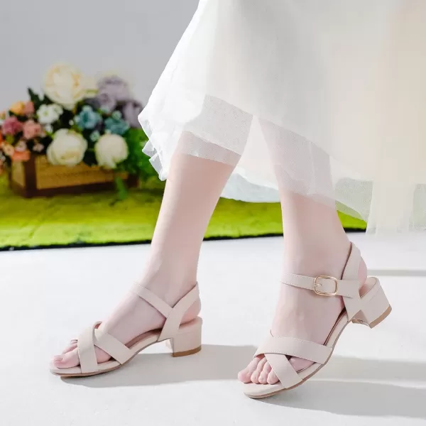 Girls Sandals Kids Heels Open Toe Ankle Strap Dress Shoes Flower Wedding Party for Toddler Little Big KidCross Nubuck Nude