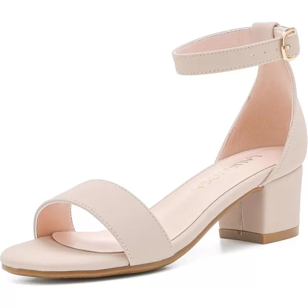 Girls High Heels Sandal for Girls Open Toe Ankle Buckle Strap Dress Shoes for Little Big Kids in Wedding Party Block Chunky Pump SandalsHonorable Nubuck Nude