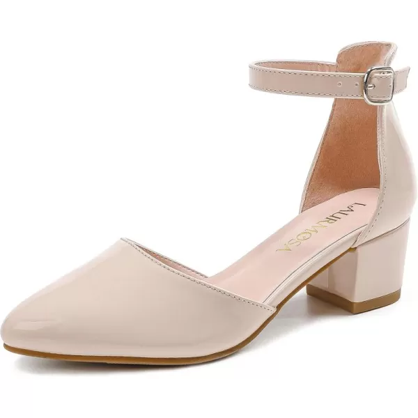 Girls Sandals Closed Toe High Heels Formal Dress Shoes Ankle Strap Pointed Toe Heeled for Little Big Kids in Wedding Party Comfortable Thick Heels Block Chunky Pump ShoesClassic Patent Blush