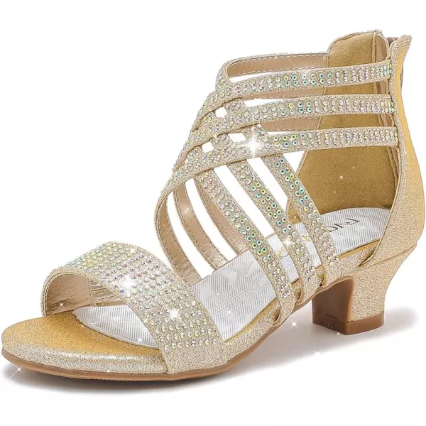 Girls Sandals High Heels Dress Shoes Open Toe Pump Sandals Glitter Party Wedding Shoes for Kids ToddlerR Glitter Cham