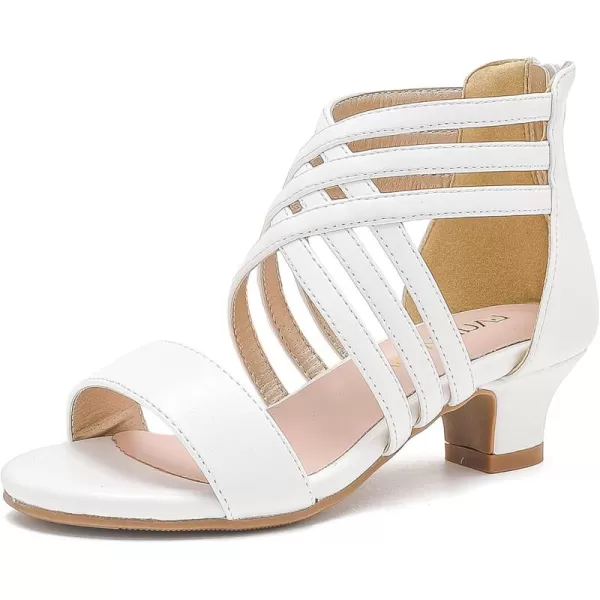 Girls Sandals High Heels Dress Shoes Open Toe Pump Sandals Glitter Party Wedding Shoes for Kids ToddlerR Pu White
