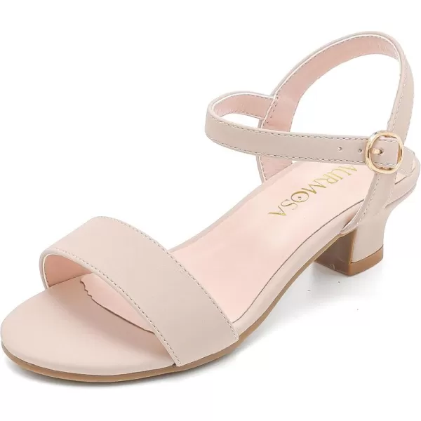 Girls Sandals Low Heels Girls Dress Shoes in Wedding Party Summer Open Toe Ankle Strap for Little Big Kids ToddlerClassic Nubuck Nude