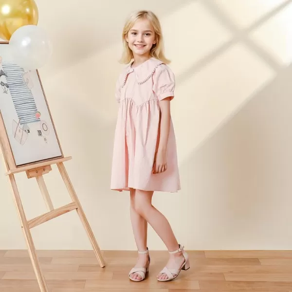 Girls Sandals Open Toe High Heels Fancy Dress Shoes Ankle Strap Chunky Block Heels Flower Girls Wedding Party Dressy Shoes for Toddler Little Big KidsNude Nubuck