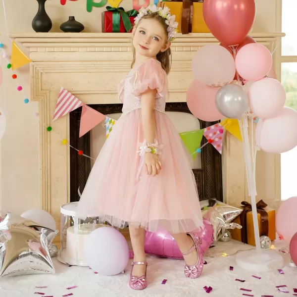 Princess Shoes High Heel Toddler Girls Dress Shoes Cute Bowknot Sparkle Mary Jane Flower Girls Wedding Birthday Party Prom for Little Big KidsPink Sequins