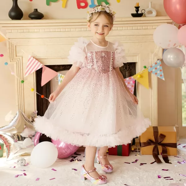Princess Shoes High Heel Toddler Girls Dress Shoes Cute Bowknot Sparkle Mary Jane Flower Girls Wedding Birthday Party Prom for Little Big KidsRainbow Sequins
