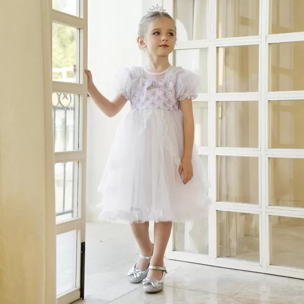 Princess Shoes High Heel Toddler Girls Dress Shoes Cute Bowknot Sparkle Mary Jane Flower Girls Wedding Birthday Party Prom for Little Big KidsSilver Sequins