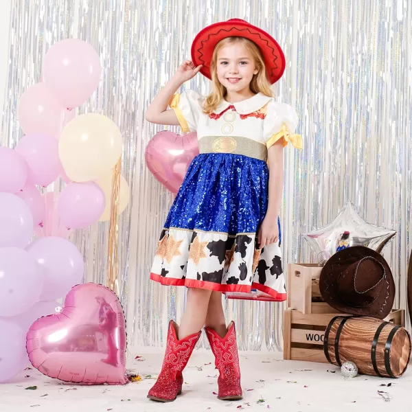 Girls Cowgirl Boots Mid Calf Square Toe Western Boot for Kids Glitter Cowboy Boot in Party for Toddler Little Big Girls Riding ShoesRed Sequins