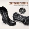 imageGirls Cowboy Boots Western Mid Calf Pointed Toe Kids Cowgirl Boots Embroidered Side Zipper Girls Horse Riding Boots Country Party for Toddler Little Big KidsBlack Embroidery