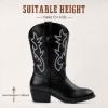 imageGirls Cowboy Boots Western Mid Calf Pointed Toe Kids Cowgirl Boots Embroidered Side Zipper Girls Horse Riding Boots Country Party for Toddler Little Big KidsBlack Embroidery