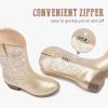 imageCowboy Boots for Girls Pointed Toe Kids Cowgirl Boots Mid Calf Western Youth Cowgirl Boots Horse Riding Party for Toddler Little Big KidsGold Rhinestone