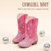 imageCowboy Boots for Girls Pointed Toe Kids Cowgirl Boots Mid Calf Western Youth Cowgirl Boots Horse Riding Party for Toddler Little Big KidsPink Sequin