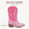 imageCowboy Boots for Girls Pointed Toe Kids Cowgirl Boots Mid Calf Western Youth Cowgirl Boots Horse Riding Party for Toddler Little Big KidsPink Sequin