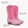 imageCowboy Boots for Girls Pointed Toe Kids Cowgirl Boots Mid Calf Western Youth Cowgirl Boots Horse Riding Party for Toddler Little Big KidsPink Sequin