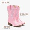 imageCowboy Boots for Girls Pointed Toe Kids Cowgirl Boots Mid Calf Western Youth Cowgirl Boots Horse Riding Party for Toddler Little Big KidsRose Pink Rhinestone