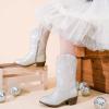 imageCowboy Boots for Girls Pointed Toe Kids Cowgirl Boots Mid Calf Western Youth Cowgirl Boots Horse Riding Party for Toddler Little Big KidsSilver Rhinestone