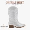 imageCowboy Boots for Girls Pointed Toe Kids Cowgirl Boots Mid Calf Western Youth Cowgirl Boots Horse Riding Party for Toddler Little Big KidsSilver Rhinestone