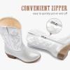imageCowboy Boots for Girls Pointed Toe Kids Cowgirl Boots Mid Calf Western Youth Cowgirl Boots Horse Riding Party for Toddler Little Big KidsSilver Rhinestone