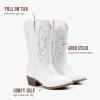 imageCowboy Boots for Girls Pointed Toe Kids Cowgirl Boots Mid Calf Western Youth Cowgirl Boots Horse Riding Party for Toddler Little Big KidsWhite Embroidery