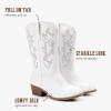 imageCowboy Boots for Girls Pointed Toe Kids Cowgirl Boots Mid Calf Western Youth Cowgirl Boots Horse Riding Party for Toddler Little Big KidsWhite Rhinestone
