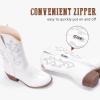 imageCowboy Boots for Girls Pointed Toe Kids Cowgirl Boots Mid Calf Western Youth Cowgirl Boots Horse Riding Party for Toddler Little Big KidsWhite Rhinestone