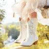 imageCowboy Boots for Girls Pointed Toe Kids Cowgirl Boots Mid Calf Western Youth Cowgirl Boots Horse Riding Party for Toddler Little Big KidsWhite Rhinestone