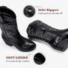 imageCowgirl Boots for Girls Mid Calf Youth Girl Cowboy Western Boots Pointed Toe Embroidered for Horse Riding Country Party Toddler Little Big KidsBlack